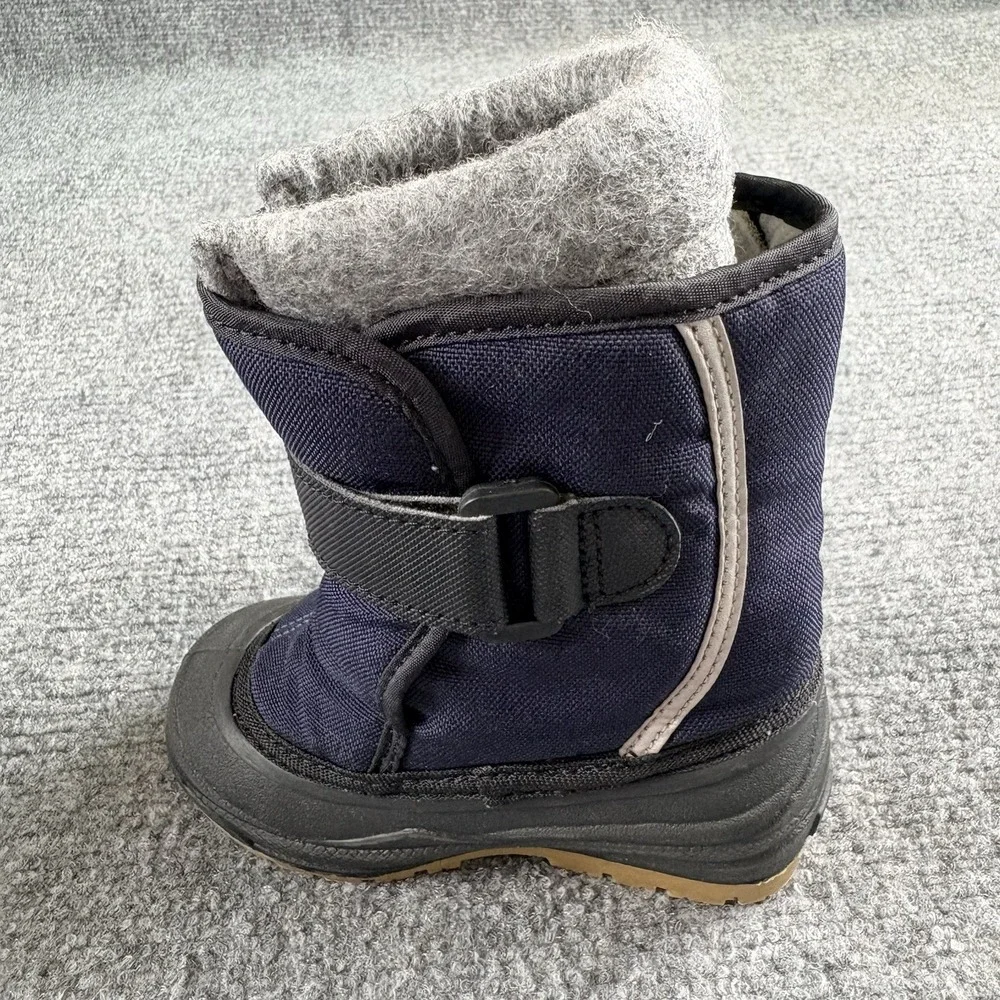 L.L.Bean Toddler Snow Boots Kids 7 Navy Blue Winter Insulated Outdoor Preppy